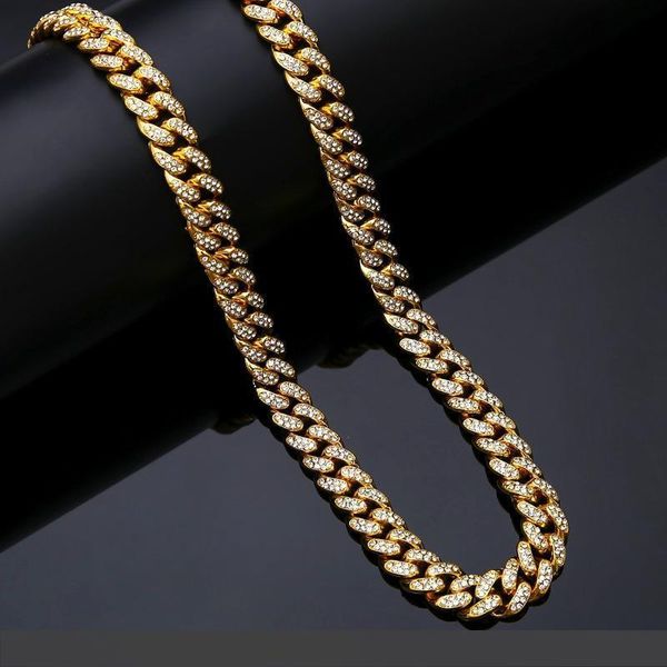 

2020 hip hop bling chains jewelry men iced out chains necklace 14k gold silver miami cuban link chains necklace