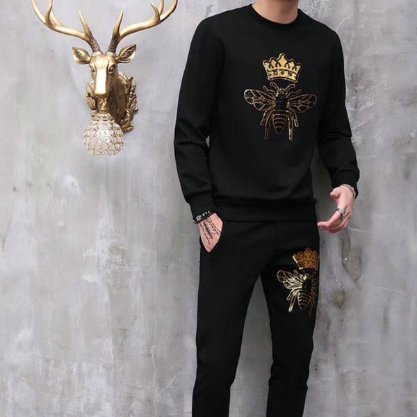 

early autumn new fashion suit men's designer sports suit cotton casual suit, Gray