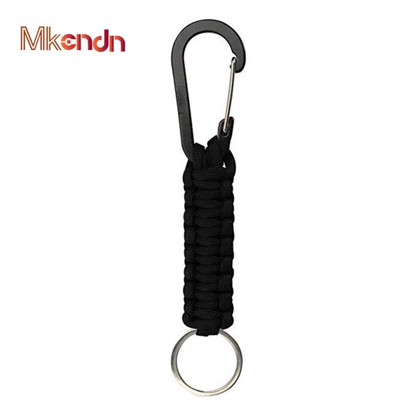 

mkendn outdoor umbrella rope keychain climb keychain tactical survival tool carabiner hook cord backpack buckle spory style, Silver