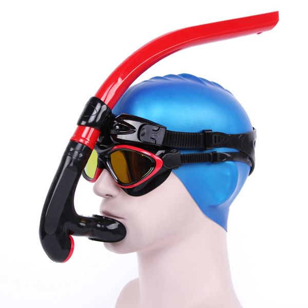 

wet breathing tube center mount silicone mouthpiece one-way valves adjustable diving snorkeling gear t