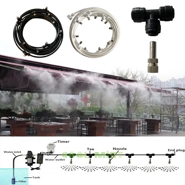 

8m-18m 12v dc mist pump water spray for dust removal slip lock fine fog nozzle atomization humidify cooling watering plant m035
