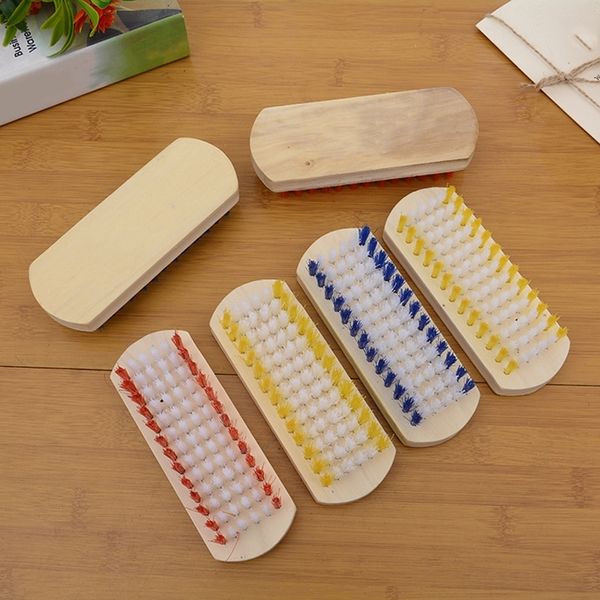 

square wooden handle color stripe household cleaning laundry shoe brush shoe brushes