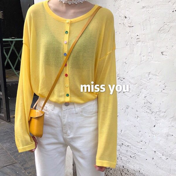 

2020 fashion new women cardigan casual office lady korea full cardigans sun protection thin coat, White