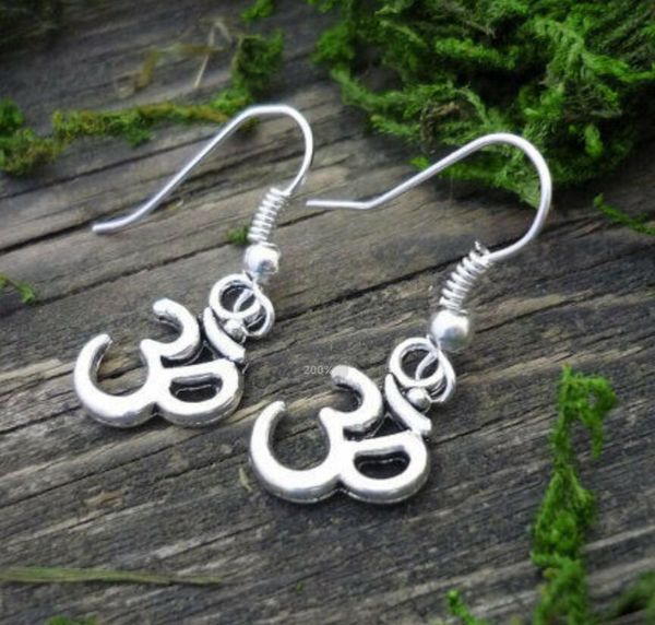 

zinc alloy ancient silver yoga symbol charm dangle earrings fashion diy creative women jewelry designer earrings friend holiday gift