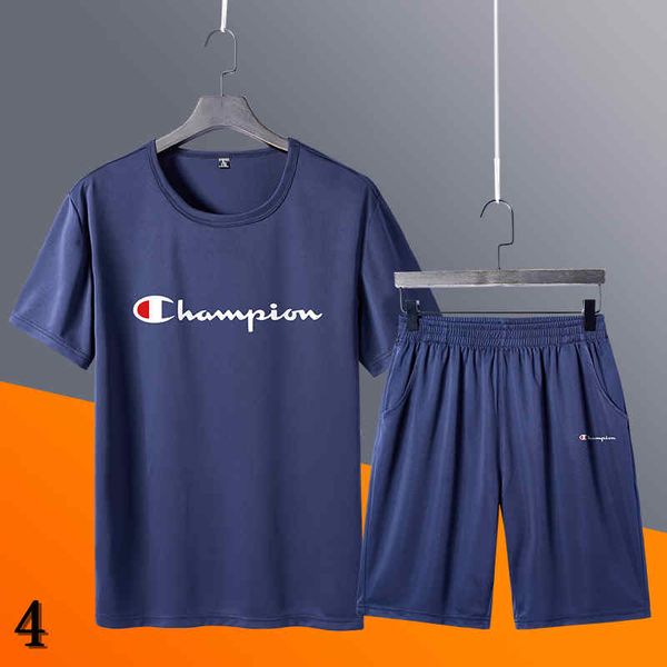 

men's tracksuits summer new arrival fashion suits letter print soft breathable t-shirts & shorts active casual size -4xl#4, Gray