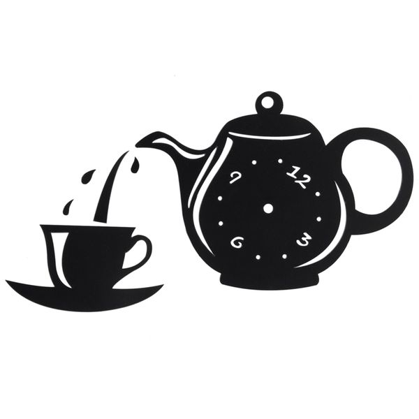 

wall clock mirror effect coffee cup shape decorative kitchen wall clocks living room home decor