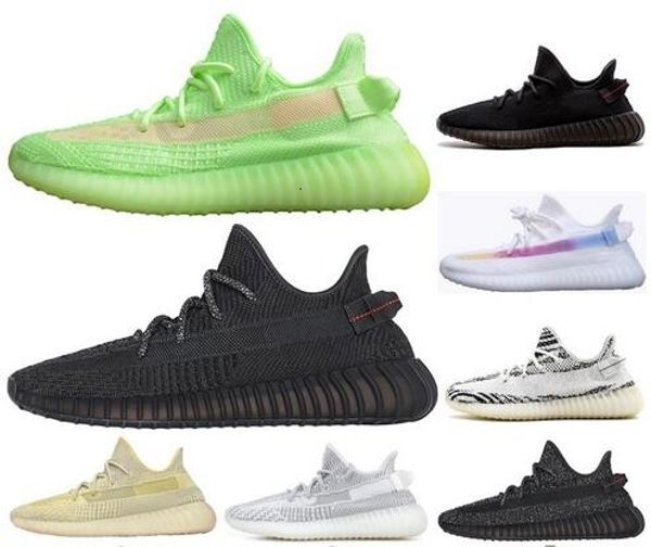 

kanye west clay v2 black static reflective gid glow in the dark mens running shoes hyperspace true form men sport designer sneakers trainers