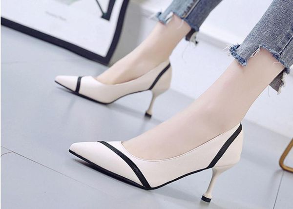

women's shoes in spring and autumn high heel fine heel pointed end @tt5633, Black