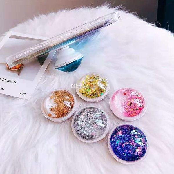 

universal cellphone holder liquid quicksand glitter phone holders grip mount for iphone x xr xs max samsung note 9 with bag