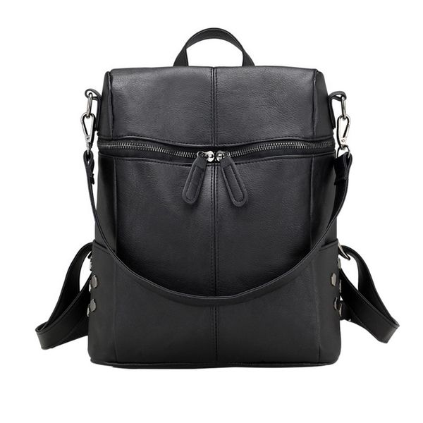 

litthing backpack women leather backpacks for teenage girls school bags fashion vintage solid shoulder bag youth dropshipping