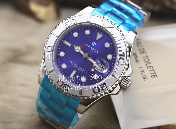 

men's automatic 2813 movement blue dial watches men yacht 116622 watch 40mm watches superlative 126622 sport mechanical steel wristwatc, Slivery;brown