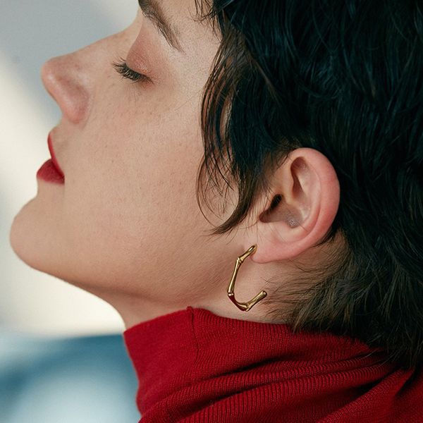 

new punk exaggerated hiphop bamboo hoop earrings statement geometric small cricle earrings for women jewelry oorbellen, Golden;silver