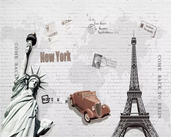 Custom Wallpaper Brick Wall Hand Drawn Paris Tower Free Goddess Tv Background Living Room Bedroom 3d Wallpaper Hq Widescreen Wallpapers I Hd Wallpaper