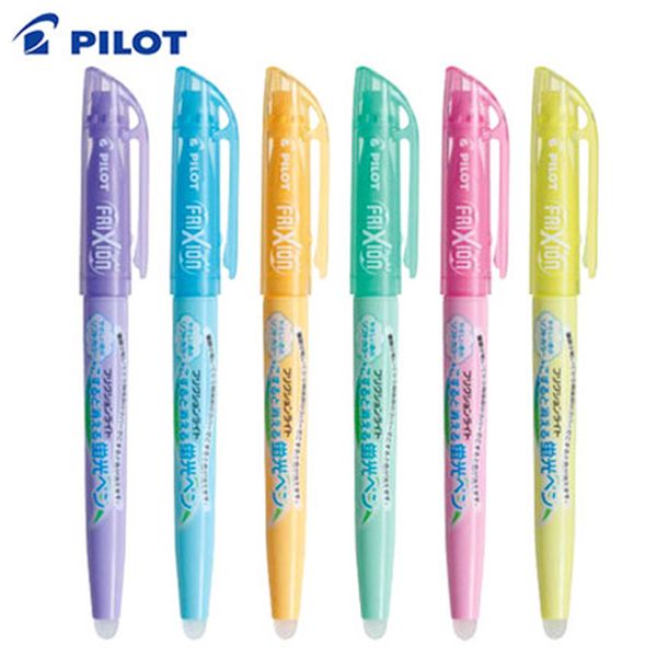

1pcs pilot sfl-10sl light erasable highlighter friction slant head fluorescent erasable pen student marking notes stationery, Black;red