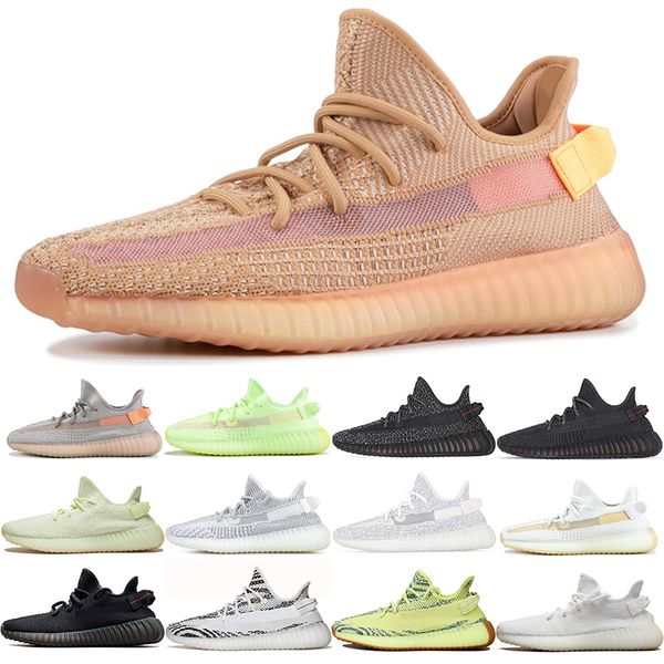 

Top Glow Black 3M Reflective Men Women Running Shoes Static Clay True Form Hyperspace kanye West Athletic Sports Sneaker Outdoor Hiking Shoe
