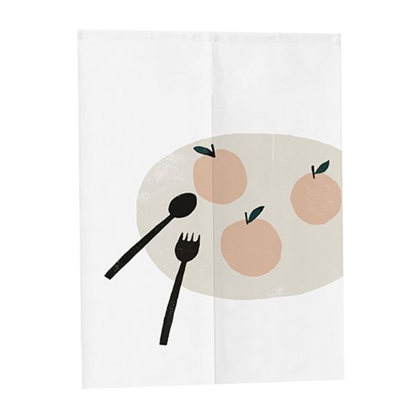 

baking cotton linen half curtain kitchen curtain-peach