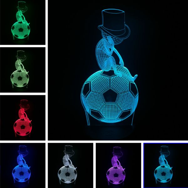 

3d lampara globe football soccer house decor bulb led art night light desk lamp lighting baby room novelty gift
