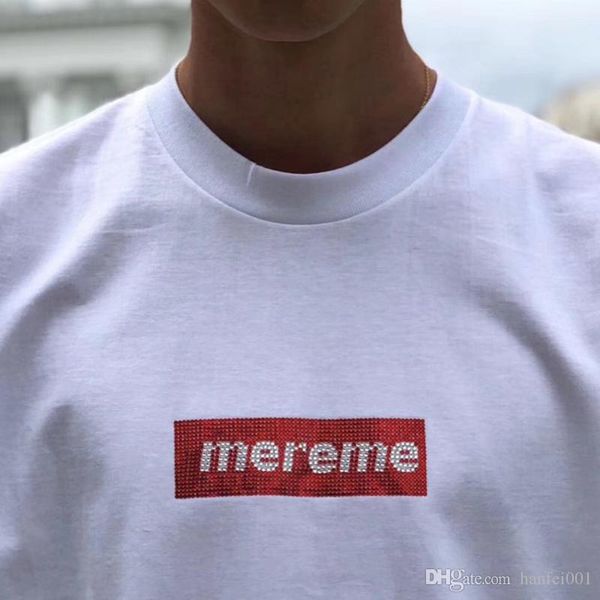 

19ss box logo x swaroovski 25th anniversary tee мужчины женщины пара летняя мода повседневная уличная футболка s-xl hflstx417, White;black