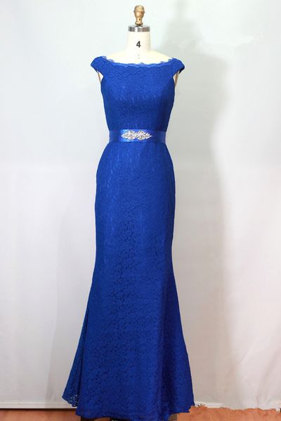 

royal blue lace mermaid evening dresses 2020 floor length evening gowns long party dress robe de soiree, Black;red