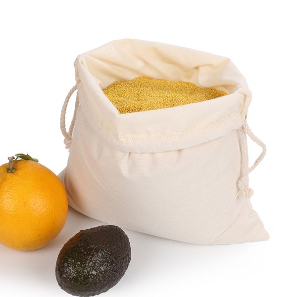 

3pcs/pack reusable cotton storage bag rice/bread/vegetable/fruit bags foldable shopping bags household kitchen storage tools