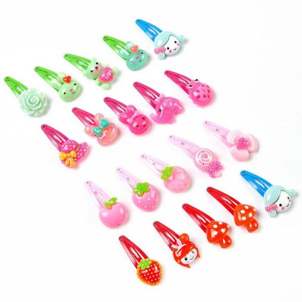 

100bag 20pcs/bag mix color barrette baby hair clip cute flower solid cartoon handmade resin children hairpin, Slivery;white