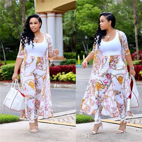 

womens summer designer 2pcs beach style tracksuits holiday long sleeve cardigan female clothing floral print casual apparel, Gray