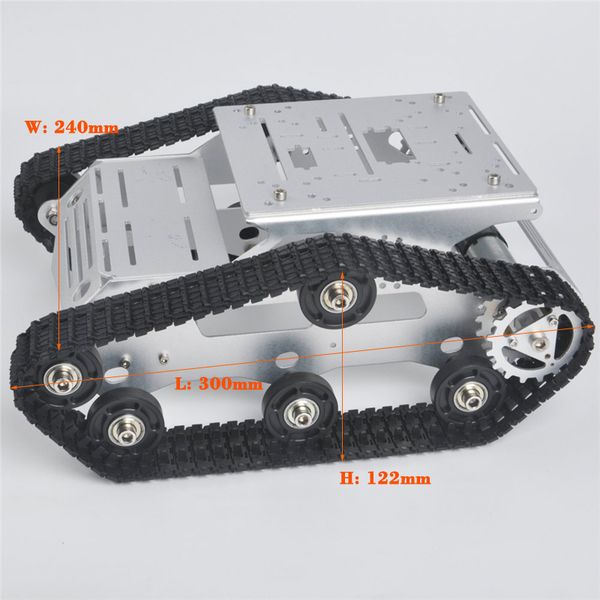 

doit yp100 silver robot car chassis смарт танк платформа металл нержавеющая сталь 2dw мотор 9в для arduino / raspberry pi diy