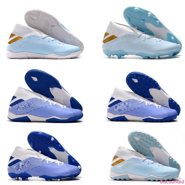 

2019 new arrival mens nemeziz 19.3 laceless fg tf football shoes messi indoor soccer cleats shoes fast shipping size 39-45