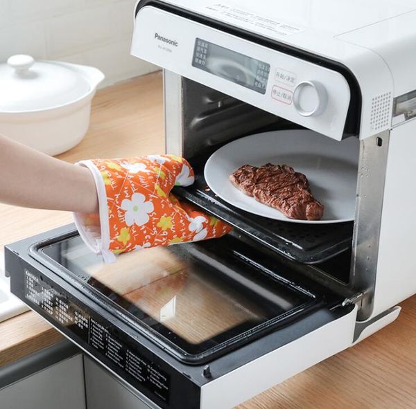 

oven mitts cute kitchen supplies cotton thick microwave oven gloves high-temperature insulation gloves