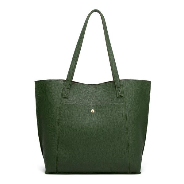 

litchi pattern pu leather shoulder bags for women 2020 soft handbags lady simple travel hand bag high capacity tote solid color