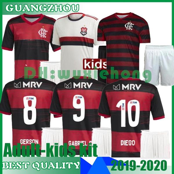 adult+kids kit 20 21 flamengo jersey flemish diego gabriel b. de arrascaeta b. henriqu soccer jerseys flamengo sports brazil football shirt, Black