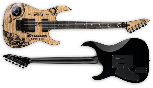 Costume revela kirk hammett assinatura kh ouija guitarra natural