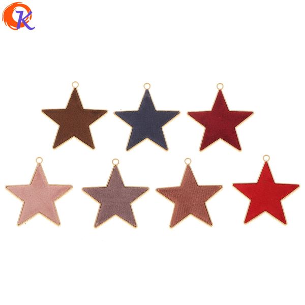 

cordial design 50pcs 35*36mm jewelry accessories/hand made/charms/fabric effect/star shape/diy jewelry making/earring findings, Blue;slivery