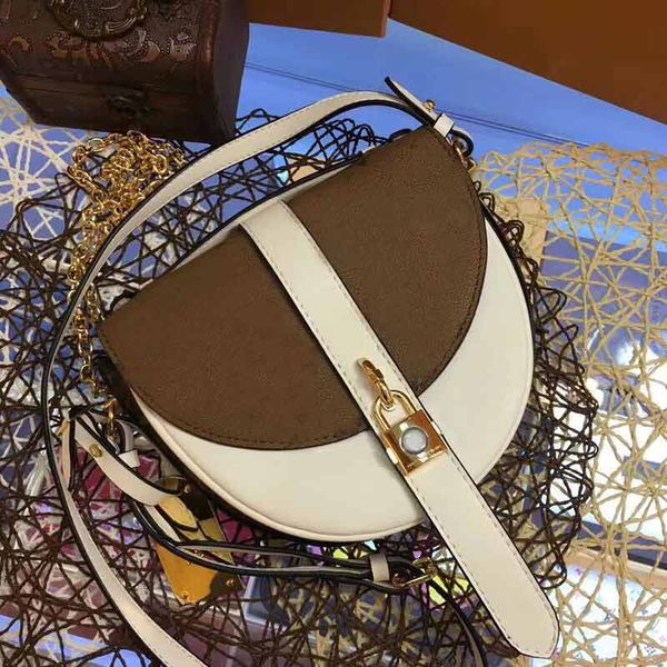 

selling designer luxury handbag purse l flower genuine leather saddle purse bag half moon style women designer purses woman handbag