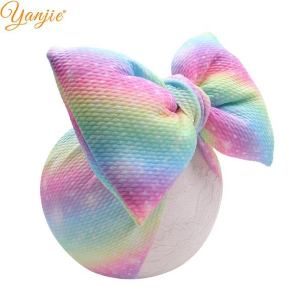 

1pc new arrival 6" rainbow cotton-filled fabric hair bow baby headband 2020 wholesale diy hair accessories headwear, Slivery;white