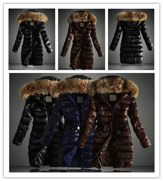 

luxury brand winter ladies winter hooded coat jacket long section ladies down jacket slim version fur collar winter parker coat jacket, Black