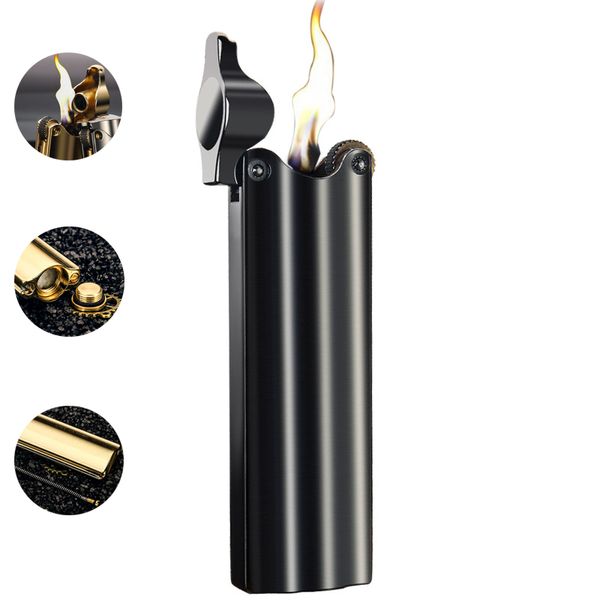 Accendisigari onesto Accendisigari Creativo Grinding Ruota retrò Kerosene Oil Lighter Rifinible Metal Accendiser Regalo per gli uomini