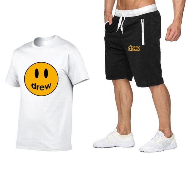 

летняя мода футболка шорты печати набор 2020 новый хип-хоп повседневная футболка + шорты пляжные виды спорта бег трусцой мужской повседневны, Gray