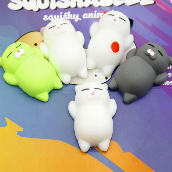 

new 1pc soft squeeze lazy cat stress relief nontoxic child healing toy decompression