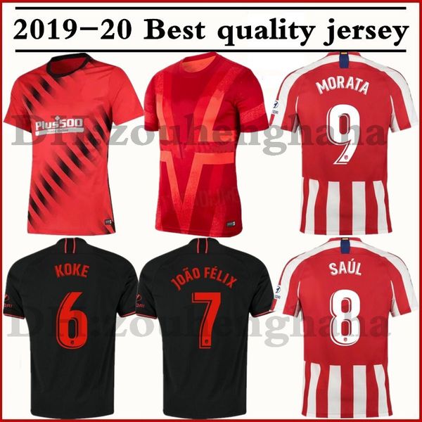 

2019 2020 camiseta madrid joao felix soccer jerseys home 19 20 atletico squad training koke saul m.llorente saponjic lodi football shirt, Black;yellow