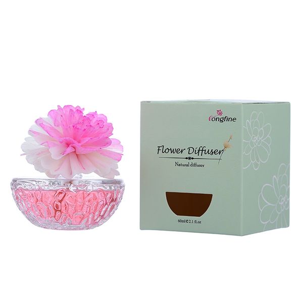 

2019 new reed oil diffusers with simulated carnation, glass bottle and scented oil 50ml essential oils diffusers