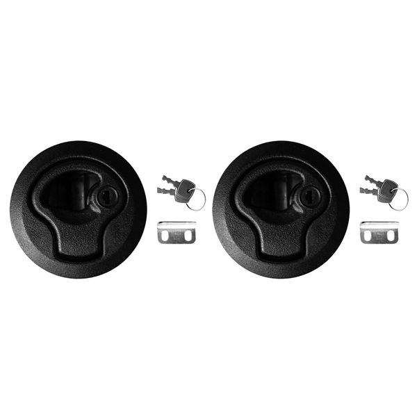 

2pcs 2\" flush pull slam latch + keys 1/4\" door for boat deck