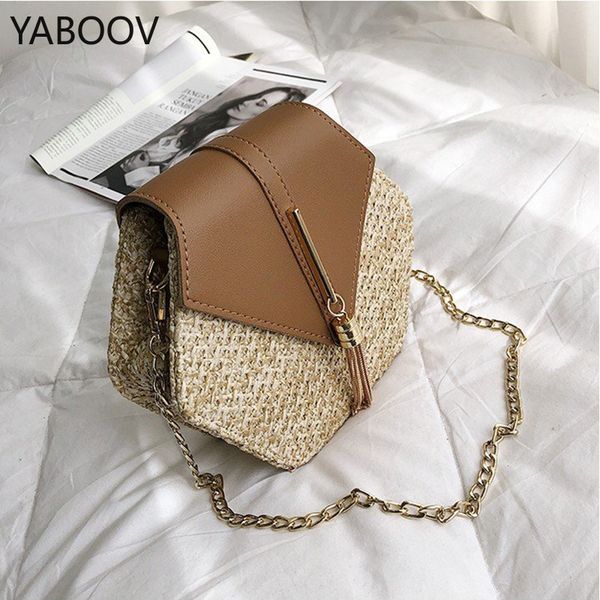 

oval straw bag waist packs women's designer summer rattan bag messenger bags handmade british beach chain bohemia shoulder bags