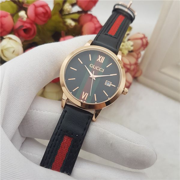 

wholesale new fashion luxury men's / women's watches casual business dress watch leather nylon strap quartz clock, Slivery;brown