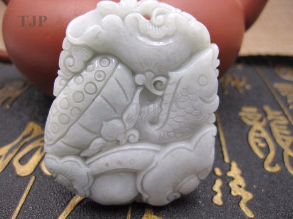 

natural grade a jadeite carved wealth lotus fish sweater pendants jade with certificate together fine jewelry, Silver