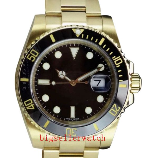 

men's luxury products classic series 116618 40mm yellow gold stainless steel 2183 yellow gold mechanical movement automatic wri, Slivery;brown