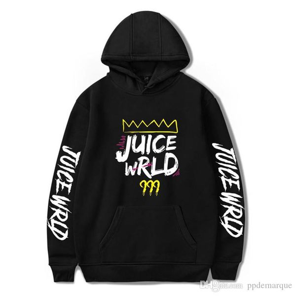 

rip juice wrld mens hoodies hiphop rapper 3d printed mens hooded sweatshirts casual designer male, Black