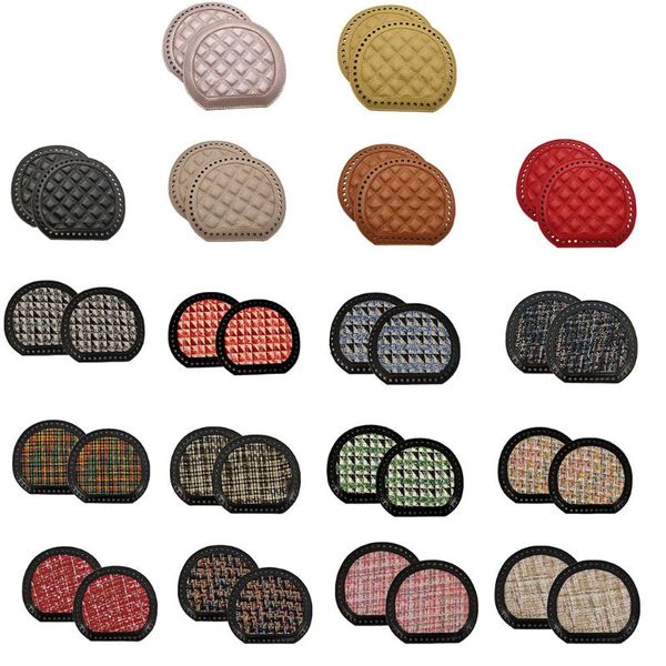 

2 pcs diy knitting crochet bag leather nail bottom shaper replacement insert base for knitting purse shoulder bag accessories, Black