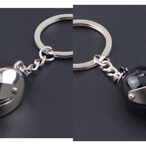 

wholesale bicycle helmet keychain auto motorcycle suti casque key chain ring trinket for men key chain holder chaveiro llaveros, Silver