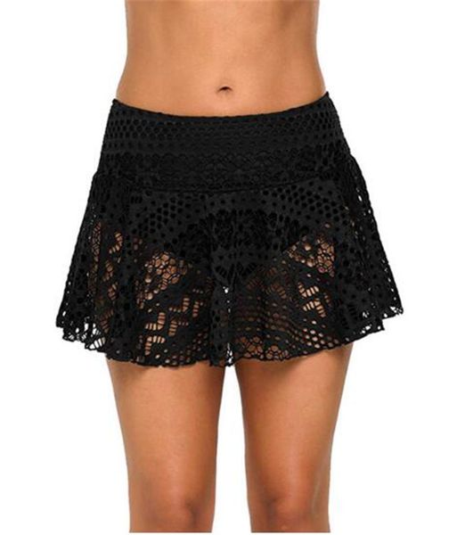 Compre Pantalones Cortos De Playa De Encaje Negro Para Mujer Sexy